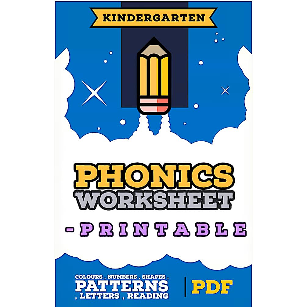 48 Math + Phonics worksheets! Kindergarten